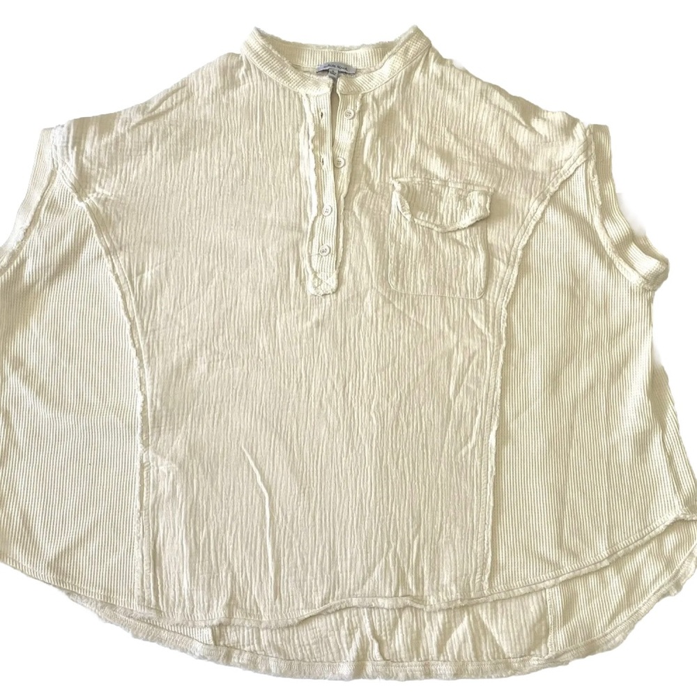 White Birch Oversize Blouse Tunic Short Sleeveless Size S 100% Cotton